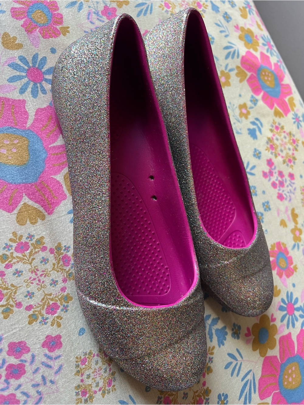CROCS Glitter Ballet Flats - Size 8 - Picture 2 of 6